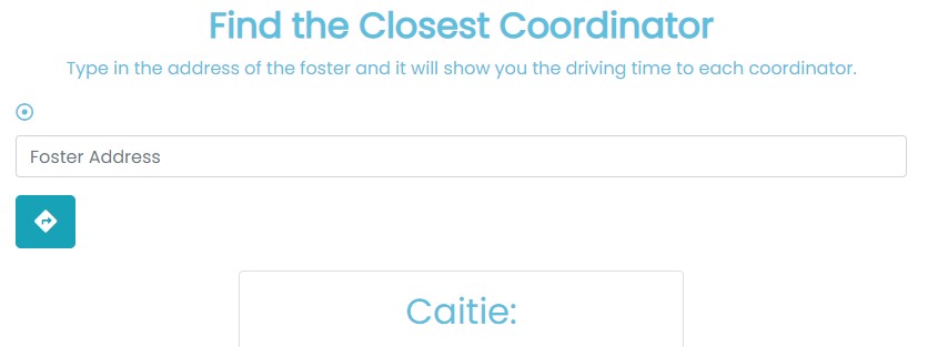 screenshot of cff coordinator page